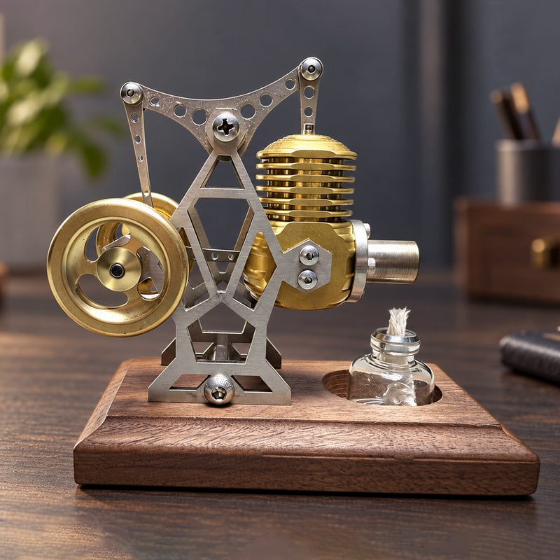 ENJOMOR Metal Twin Flywheel Stirling Engine Model