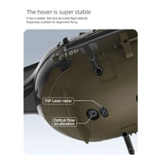 rc era c180 1/25 scale 2.4g 6ch single rotor flybarless rc helicopter model with barometer, tof lidar altitude hold & optical flow positioning (rtf version)
