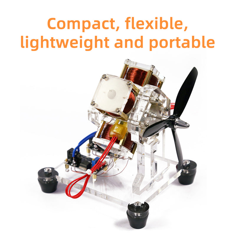 transparent acrylic four-coil brushless hall motor model, stem electromagnetic science display