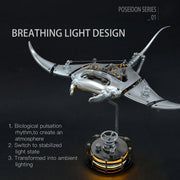 Manta Ray Mechanical Marine Biological 3D Metal Assembly Model with Lights - EngineDIY