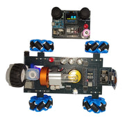 Stirling Engine RC Mecanum Wheel Vehicle with Crystal Cylinder, LCD Display - STEM Physics Model (Assembled) - EngineDIY