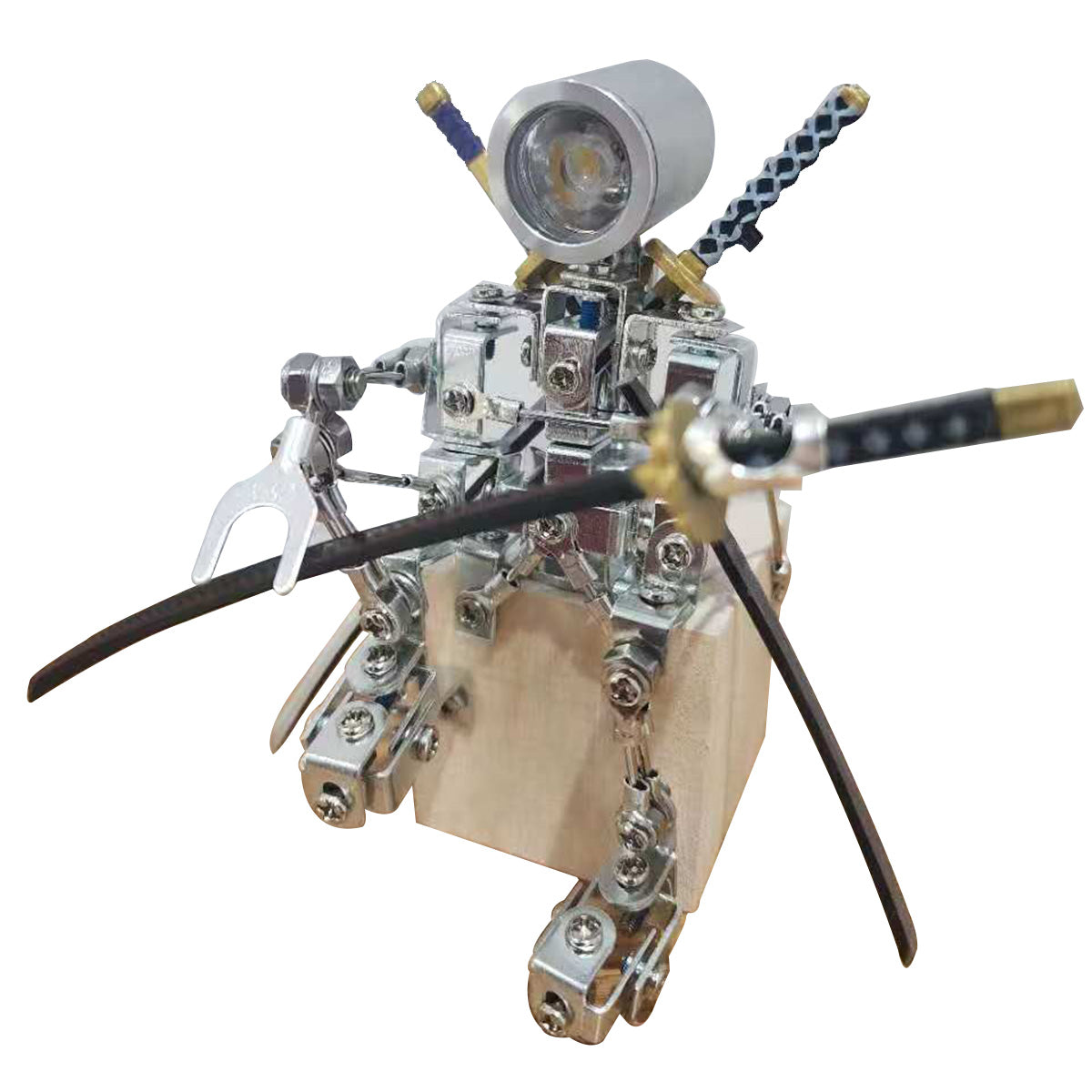 3d metal steampunk shining blade steel samurai model