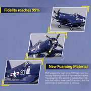 f4u wwii military rc airplane, 2.4g 4ch epp fixed wing scale aircraft, 800mm wingspan with jst connector, no reflex (rtf version)