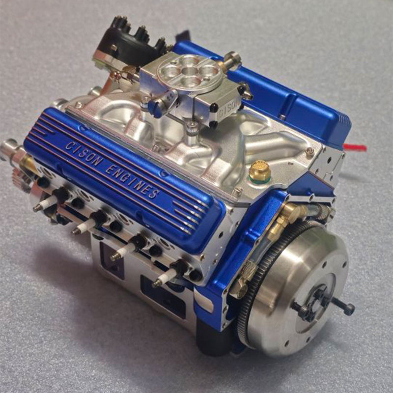 CISON Small-block 44CC 1/6 Scale Water-Cooled OHV 4-Stroke V8 Gas Engine Internal Combustion Engine - Build Your Own V8 Engine that Works - EngineDIY