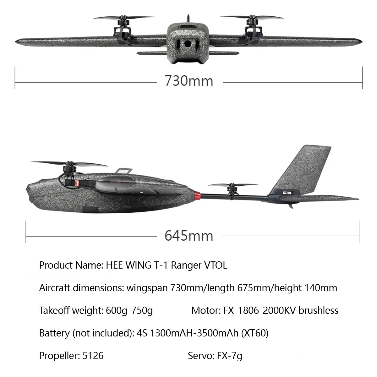 heewing ranger t1 vtol 2.4g epp vertical takeoff and landing fixed-wing rc aircraft with fpv camera mount and flight controller