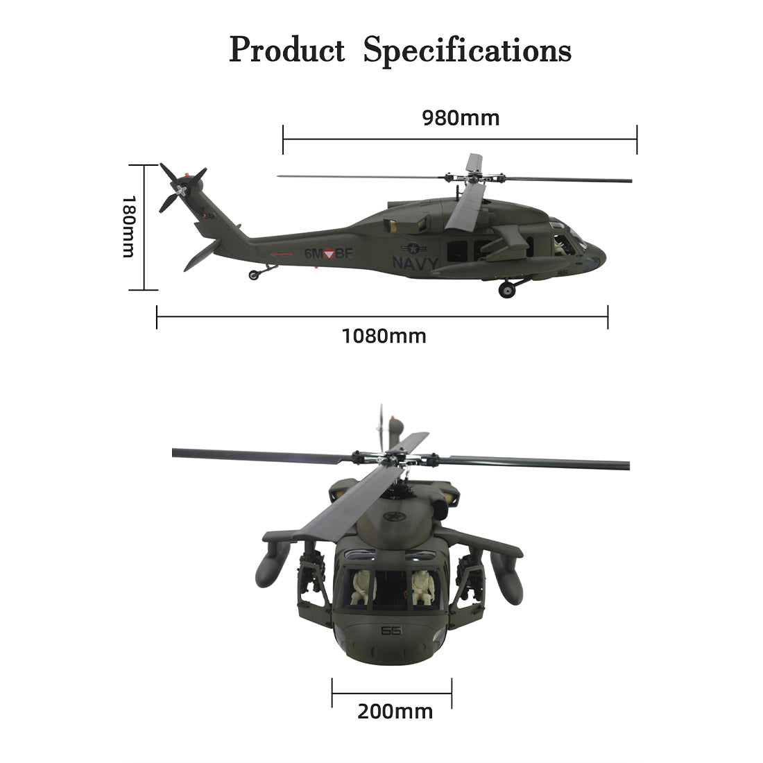 flishrc fl500 hh-60 jayhawk coast guard 500-class 2.4ghz 6ch scale rc helicopter with l7 flight controller, 4-mode gps positioning, realistic cockpit – rtf remote control helicopter