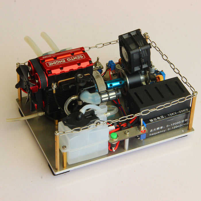 thumbnail image 2 of Mini Retro 12V DC Generator With Digital Voltage Display For Twin-Cylinder SEMTO ST-NF2 Nitro Engines - Belt Connection Version 2 of 14