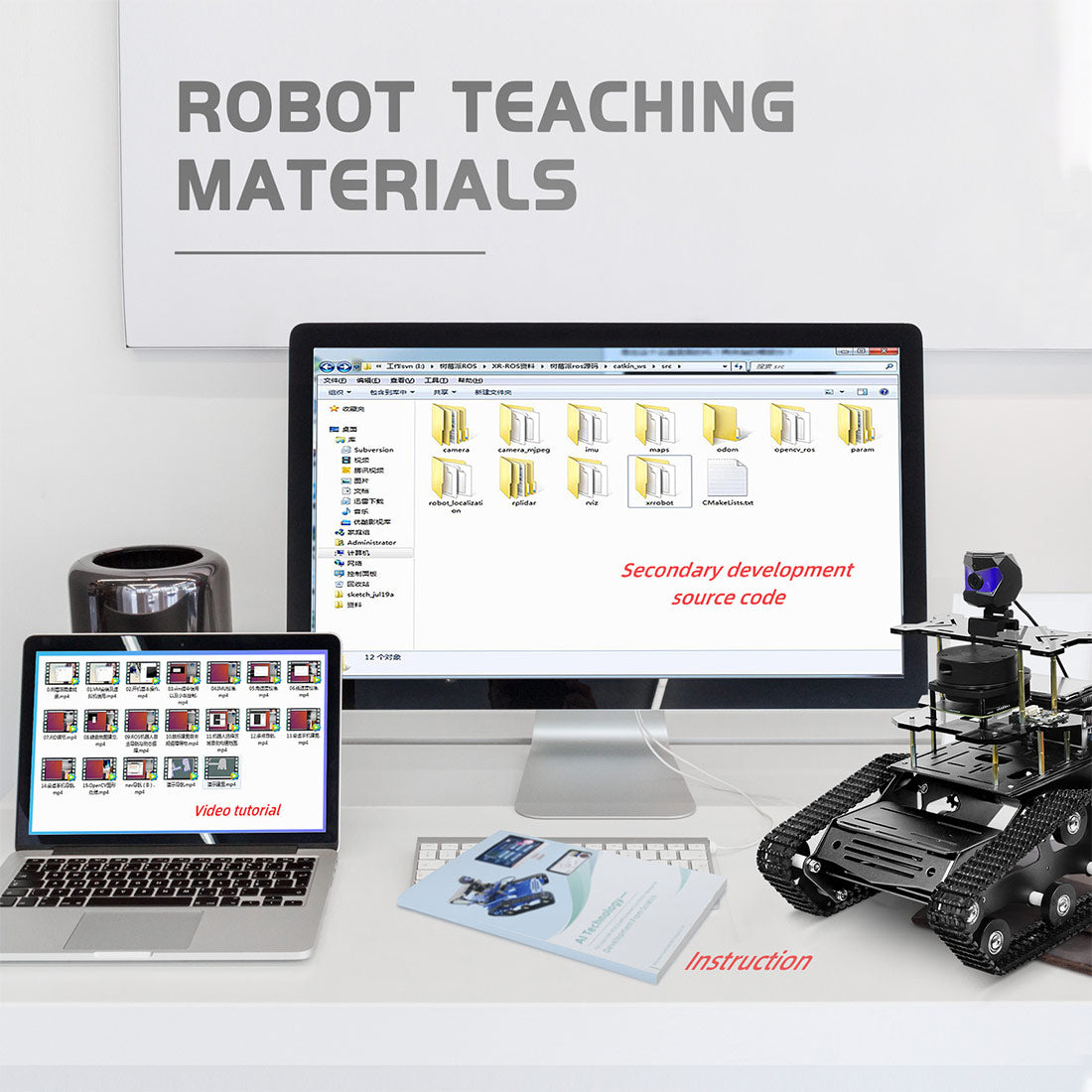 ROS Intelligent Tracked Robot Car Kit with LiDAR SLAM, Autonomous Navigation & Path Planning - EngineDIY