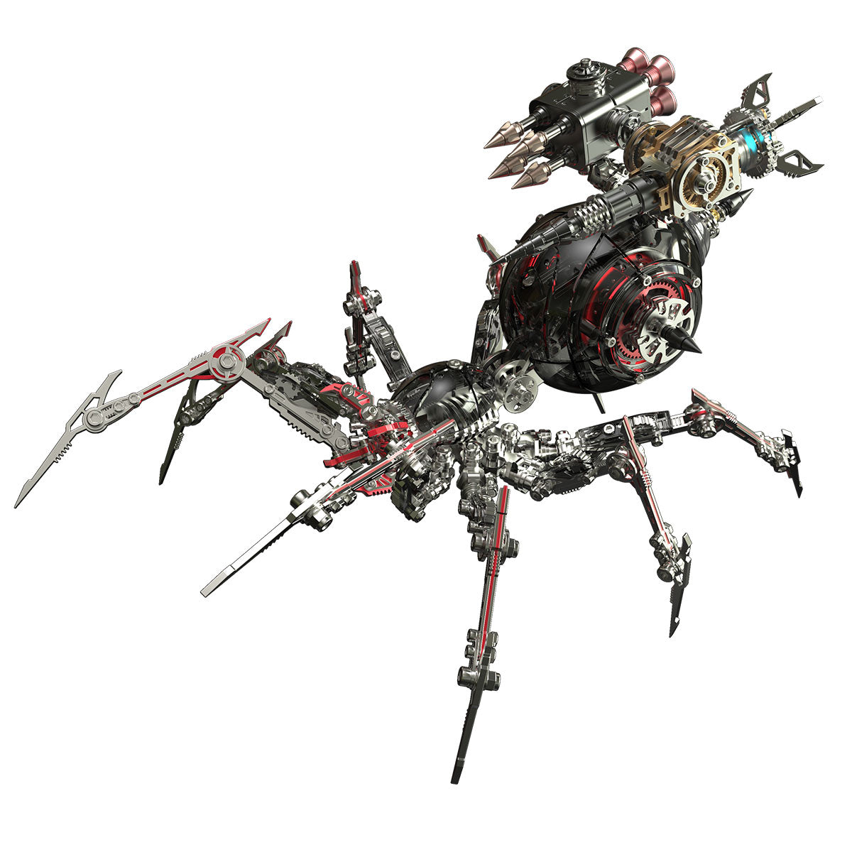 steampunk mechanical war spider 3d assembly model kit – build your own industrial arachnid artillery