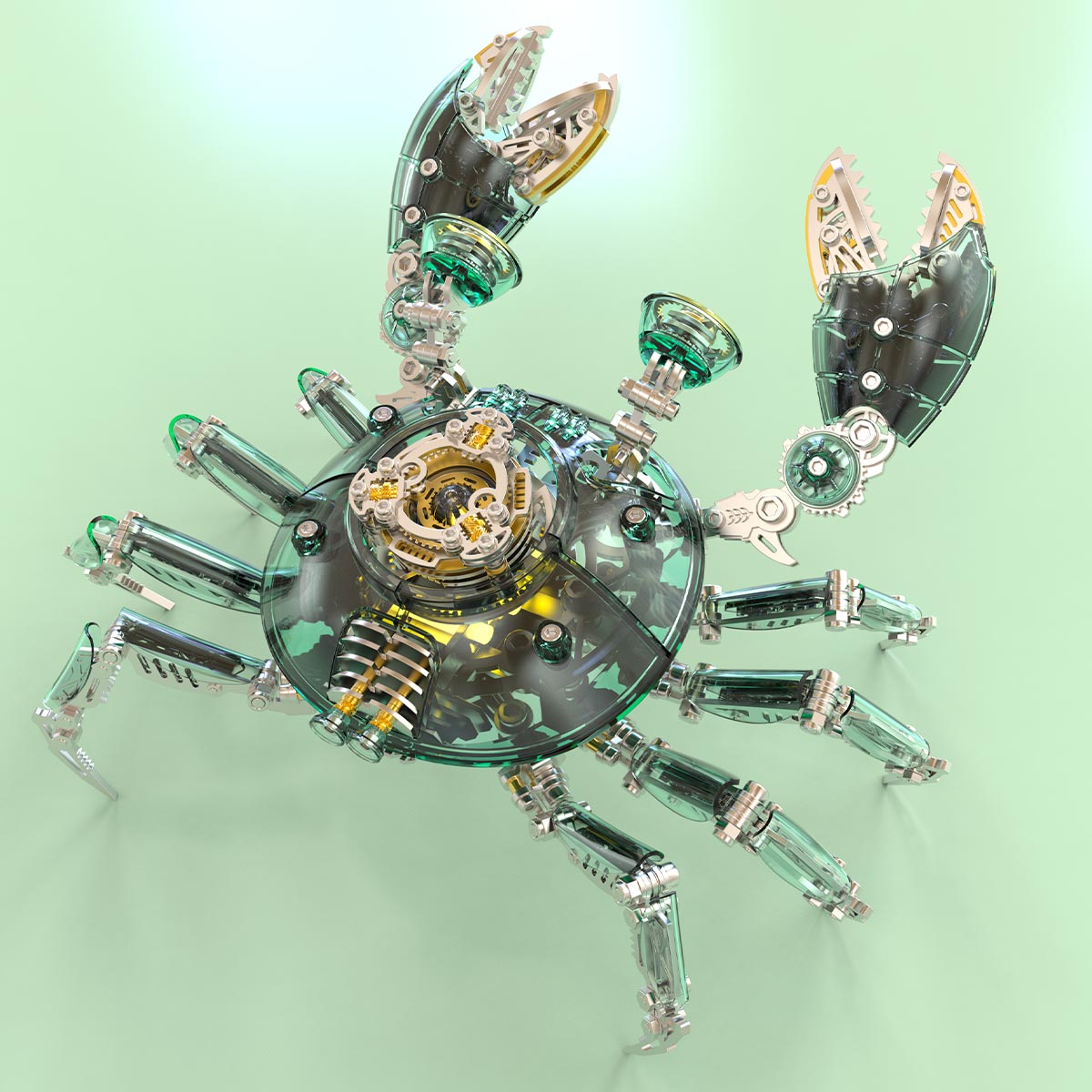 3d metal mechanical crab assembly model kit 