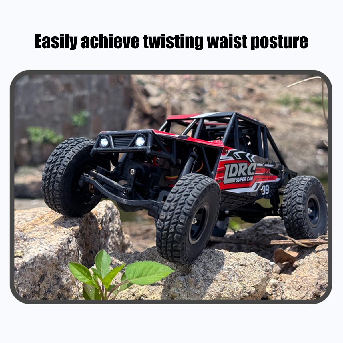 1/18 scale 2.4g 3ch 4wd tube chassis off-road rc car model with flip-up headlights