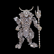 3D Bull-Headed Man DIY Mechanical Punk Demon Surrealistic Creature Metal Assembly Model Creative Ornament - EngineDIY