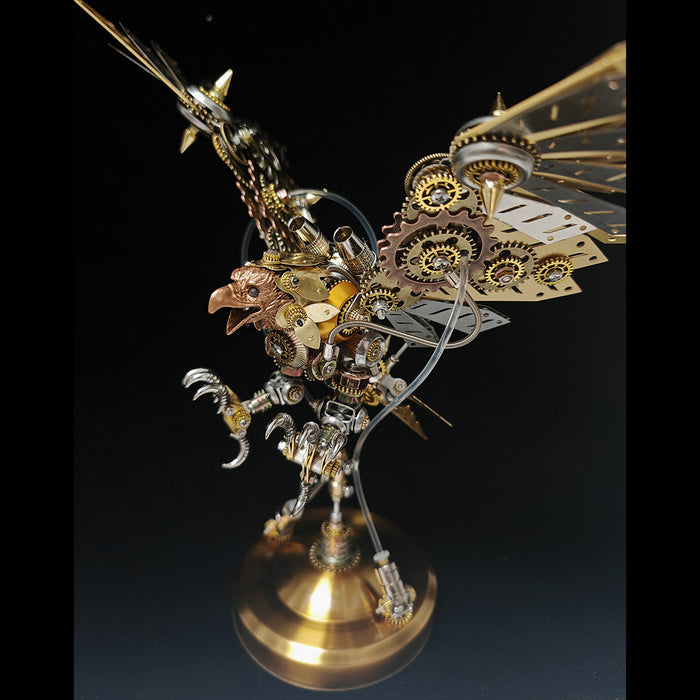3d diy steampunk metal mechanical eagle model kit, creative trendy display - 650pcs