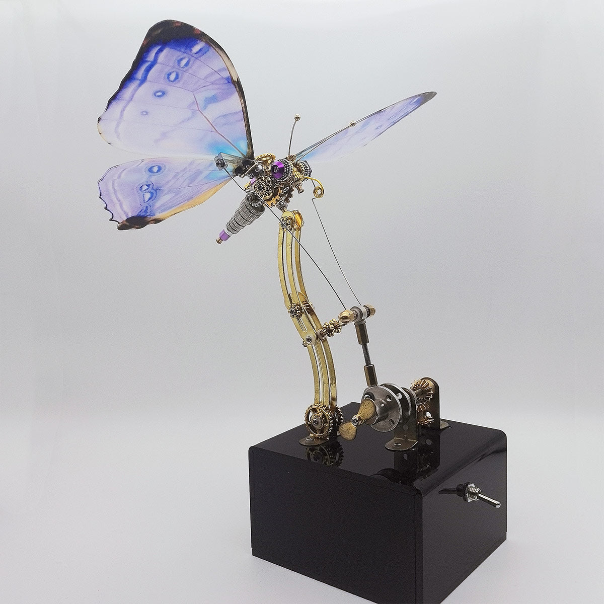 3d metal mechanical butterfly music box model kit