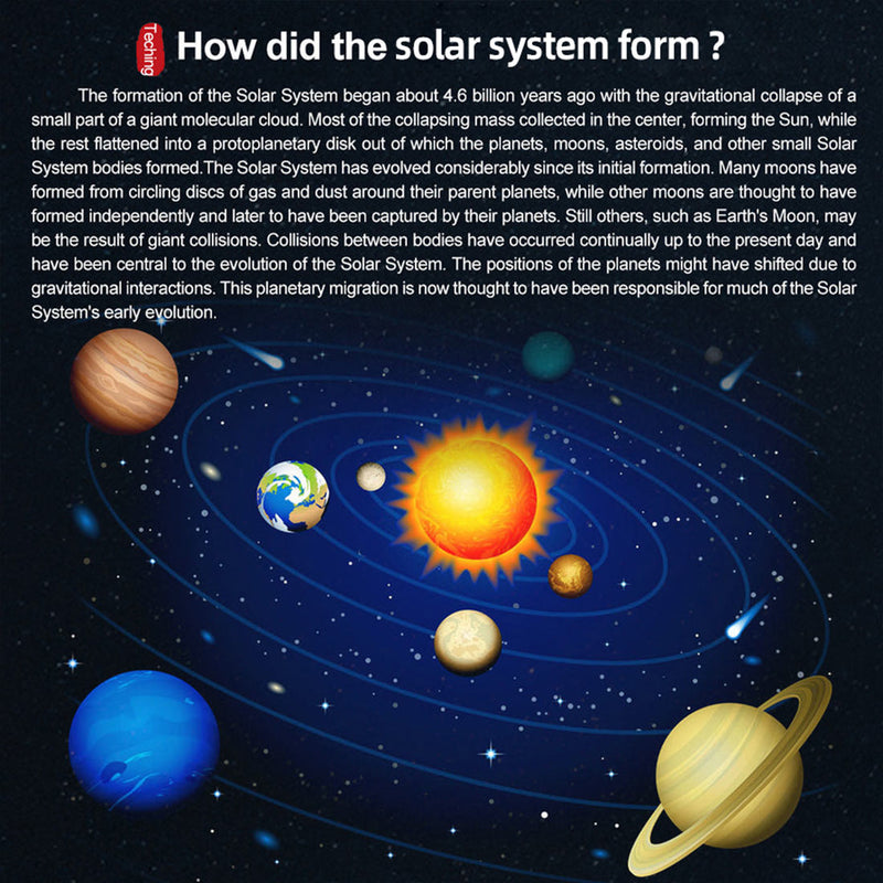 teching metal diy mechanical solar system model kit dynamic orbital desk ornament 