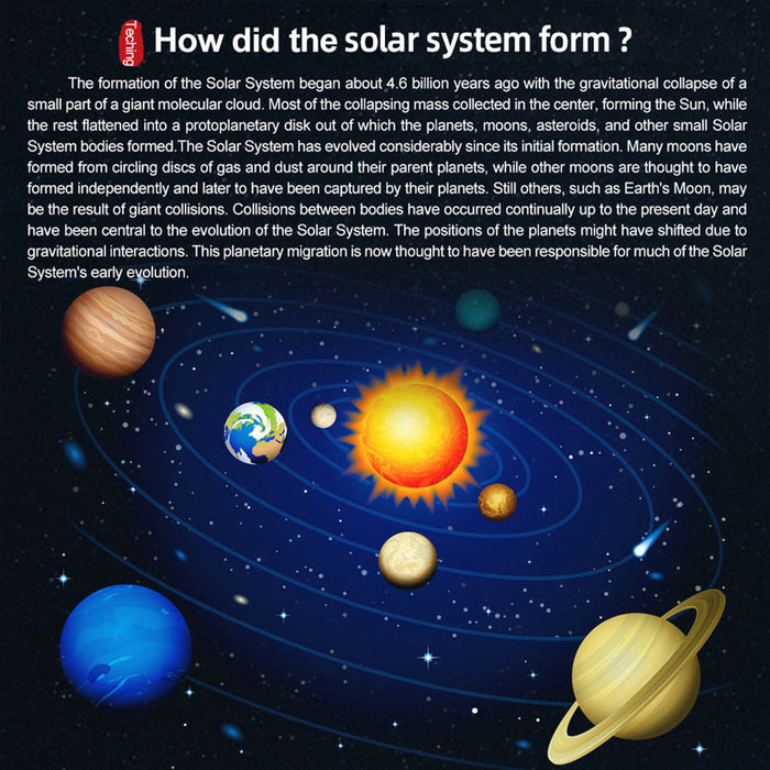teching metal diy mechanical solar system model kit dynamic orbital desk ornament 