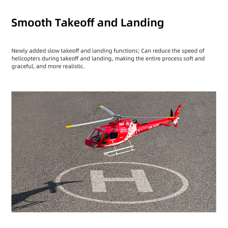 flywing as350 470 class 2.4g 6ch quik-release 3-rotor scale rc military helicopter model with ace flight controller, gps positioning & left/right-hand control (rtf version)