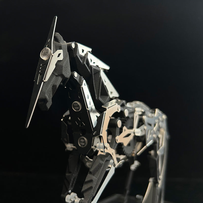 3d metal puzzle solar-powered bionic mechanical horse model kit-diy industrial desktop art sculpture
