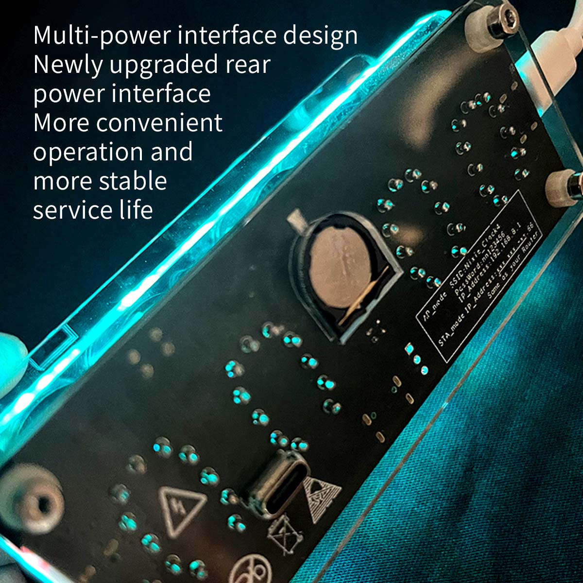 soviet cyberpunk in12 nixie tube clock - retro vintage desktop decor