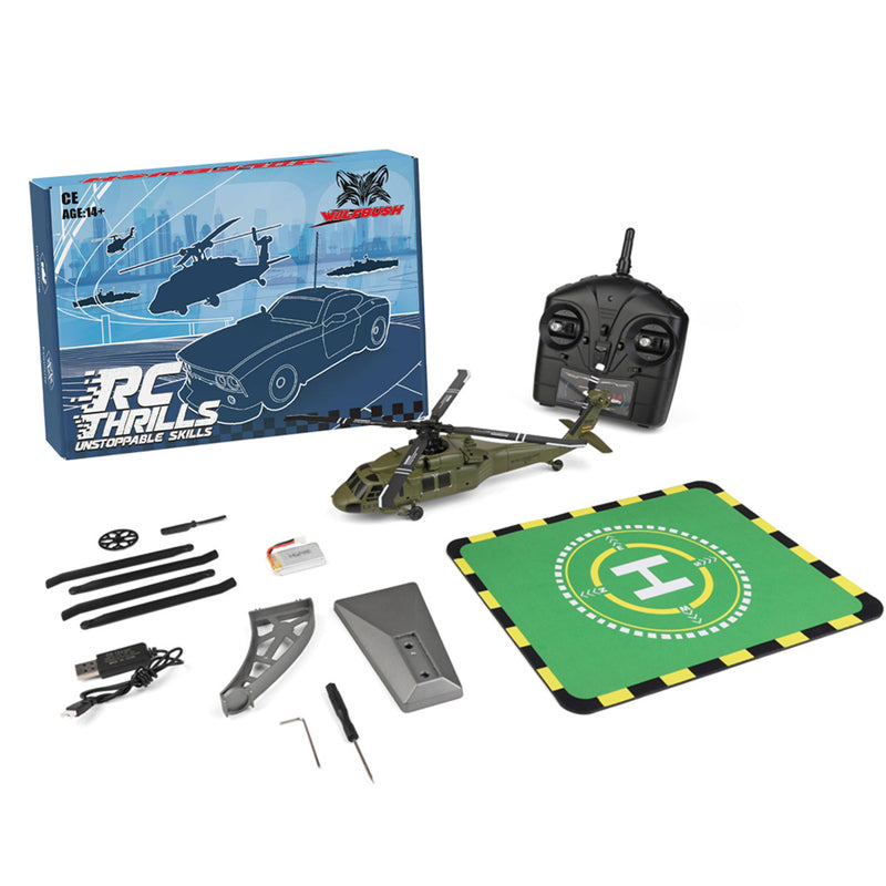 WL K170 Black Hawk UH-60L 170 Größe 2,4G 4CH Flybarless RC-Helikopter mit einstellbarem Gashebel für links und rechts (RTF-Version) 