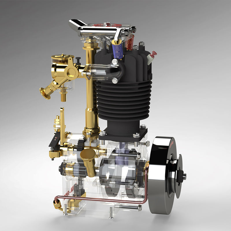 ENJOMOR 10cc Flathead Engine Single Cylinder 4 Stroke L Head Sidevalve Engine Water-cooled Gasoline Engine Internal Combustion Engine - EngineDIY