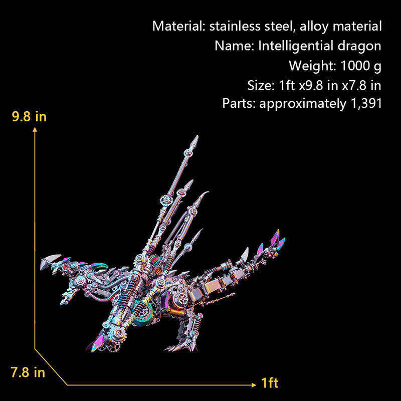 3D Metal Intelligential Dragon Model DIY Assembly Model-1390+PCS - EngineDIY