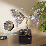 Mechanical 3D DIY Dynamic Butterfly Metal Model Building Kits with Music Box - EngineDIY