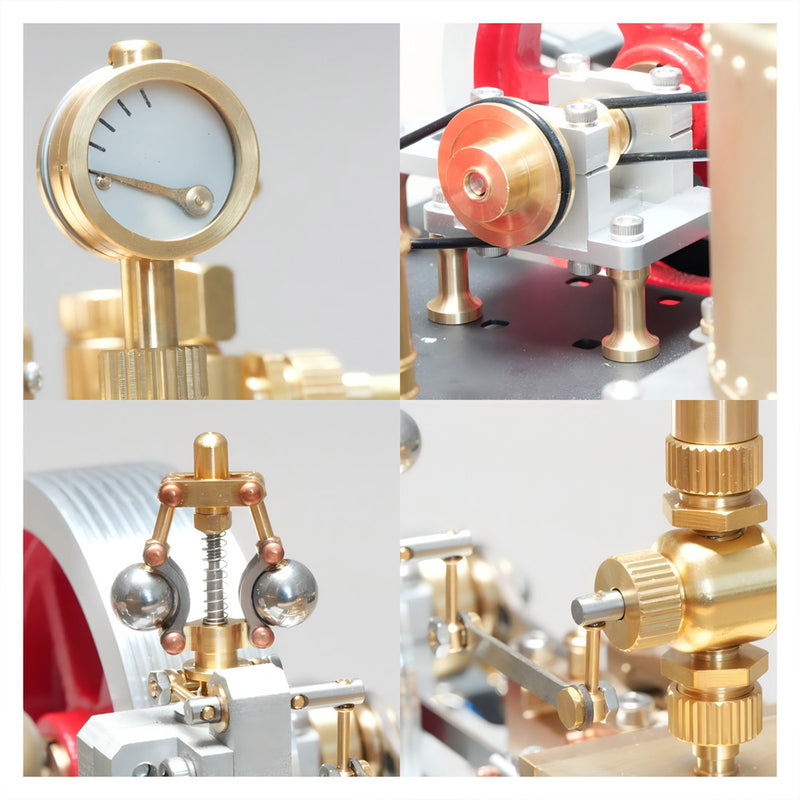 retrol se-03 working stationary mill steam engine model kit with boiler, generator and lamp stand 