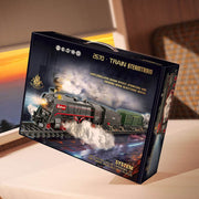 electric rc christmas train set model with carriage and long track - gift for boys and girls