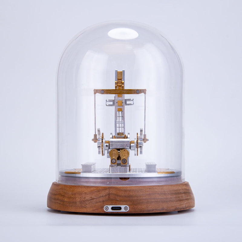 Travelling beam oil pumping machines model with North American black walnut base - EngineDIY