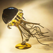 3d metal mechanical jellyfish model kit – diy steampunk assembly with usb warm light desk lamp for desktop display (800+pcs)