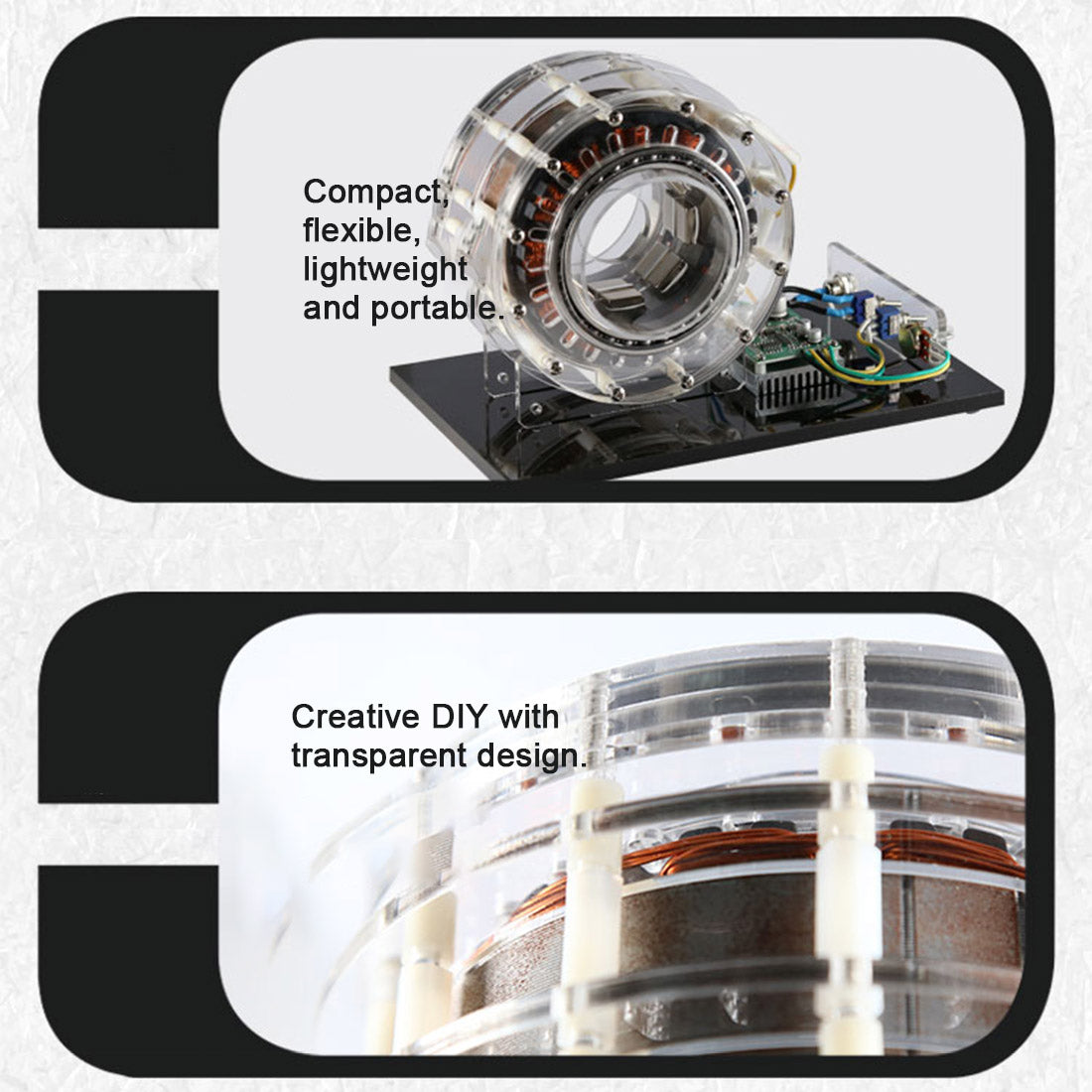 shaftless pump-push inner-rotor motor model, high-tech teaching demo device