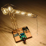 diy metal wire tower crane night light kit – stem display sculpture model kit
