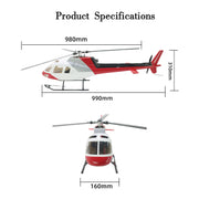 FLISHRC Eurocopter AS350 500-Class RC Helicopter 2.4G 6CH with L7 Flight Controller & 4-Mode GPS Positioning – RTF Version - EngineDIY