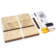 wooden eagle mechanical bird model kit, 1138mm flapping wings, gear-driven diy assembly model for wall display