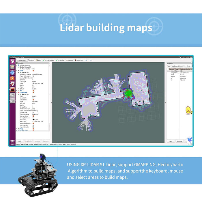 ROS Intelligent Tracked Robot Car Kit with LiDAR SLAM, Autonomous Navigation & Path Planning - EngineDIY