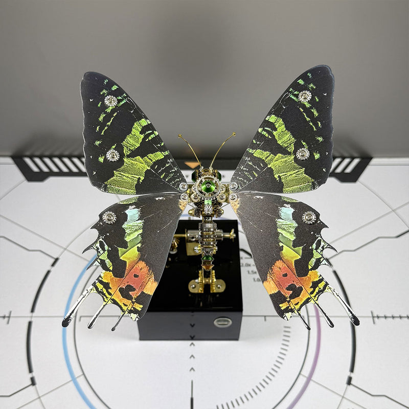 Mechanical 3D DIY Dynamic Butterfly Metal Model Building Kits with Music Box - EngineDIY