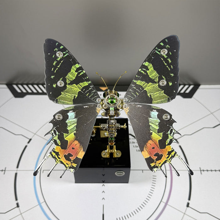 Mechanical 3D DIY Dynamic Butterfly Metal Model Building Kits with Music Box