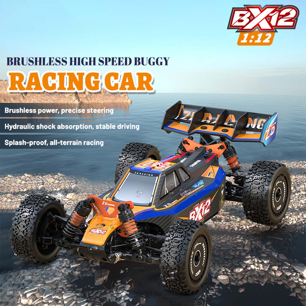 ZD Racing BX-12 1/12 Scale 2.4G RC 4WD Brushless High-Speed Off-Road Car Model with Aluminum Chassis