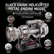 teching 1/4 scale metal simulation electric military helicopter turboshaft engine model kit