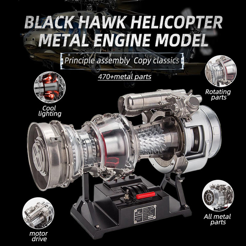 teching 1/4 scale metal simulation electric military helicopter turboshaft engine model kit