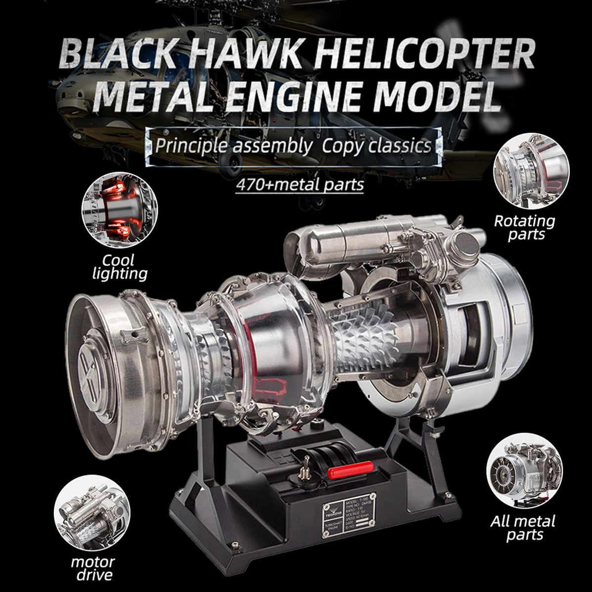 Turbo Model Engine TECHING Full Metal Working Turboshaft Engine Model Kit - Build Your Own ...