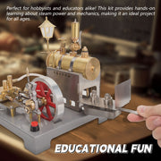 retrol se-02 metal steam engine model and boiler model kit with generator and street lamp