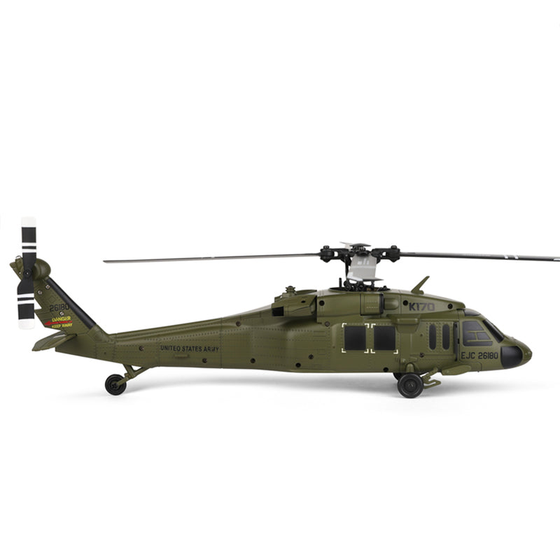 WL K170 Black Hawk UH-60L 170 Size 2.4G 4CH Flybarless RC Helicopter with Adjustable Left and right Hand Throttle (RTF Version)