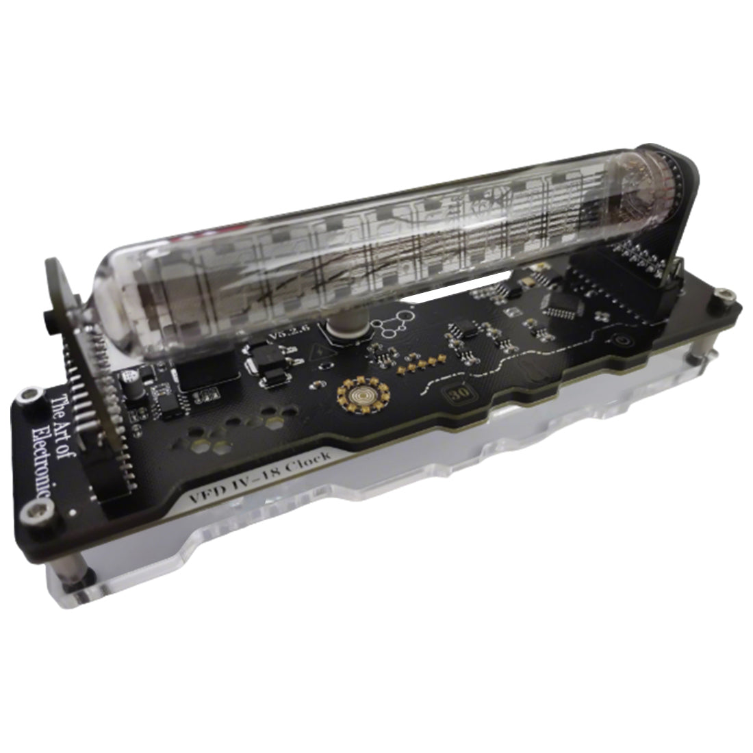 iv18 vacuum fluorescent tube clock - cyberpunk nixie tube decor, rgb glowing display for pc gaming setup