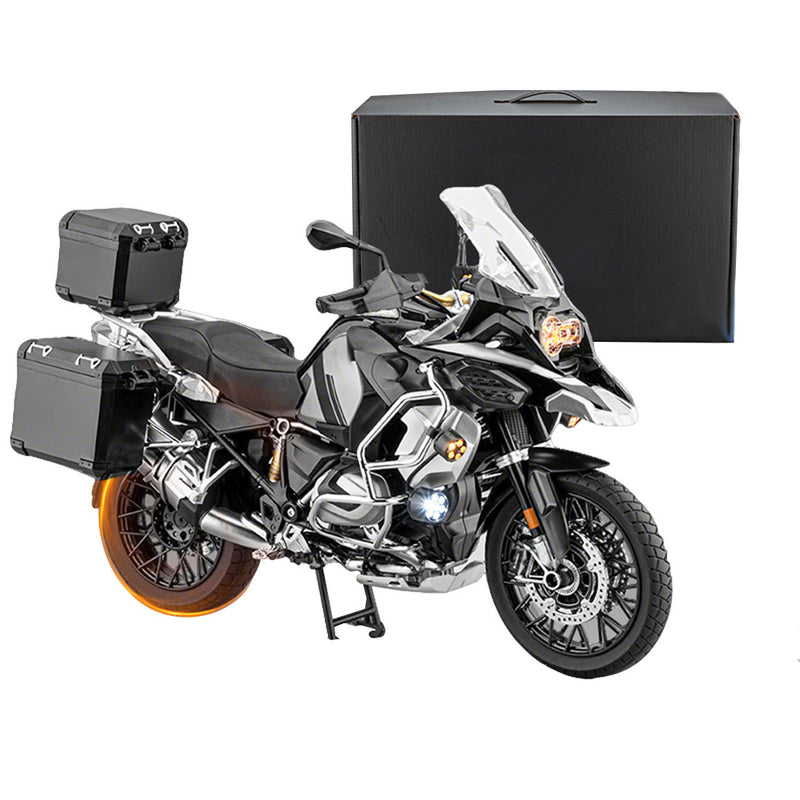1/6 alloy r1250gs rc motorcycle model with remote control, ignition, sound, led lights & exhaust spray