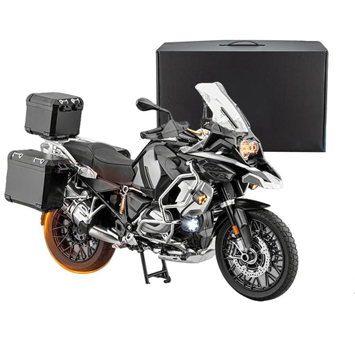 1/6 alloy r1250gs rc motorcycle model with remote control, ignition, sound, led lights & exhaust spray