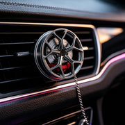 mini wheel rim car air freshener, cnc aluminum alloy magnetic vent clip diffuser, rotating auto interior decoration