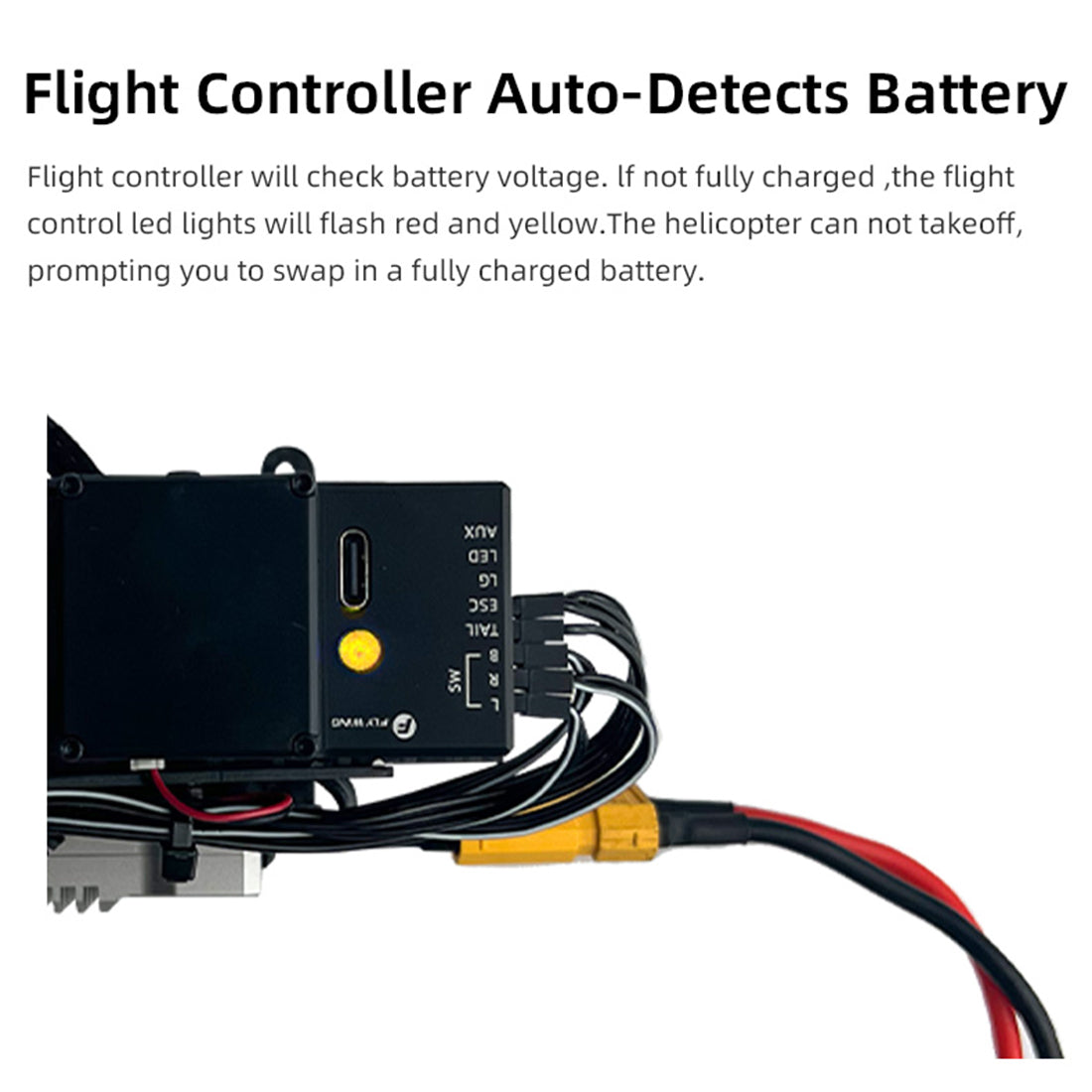 flywing bell-407 470 size 2.4g 6ch military rc helicopter model with ace flight controller, gps, quick release rotors and adjustable left/right-handed controls (rtf version)