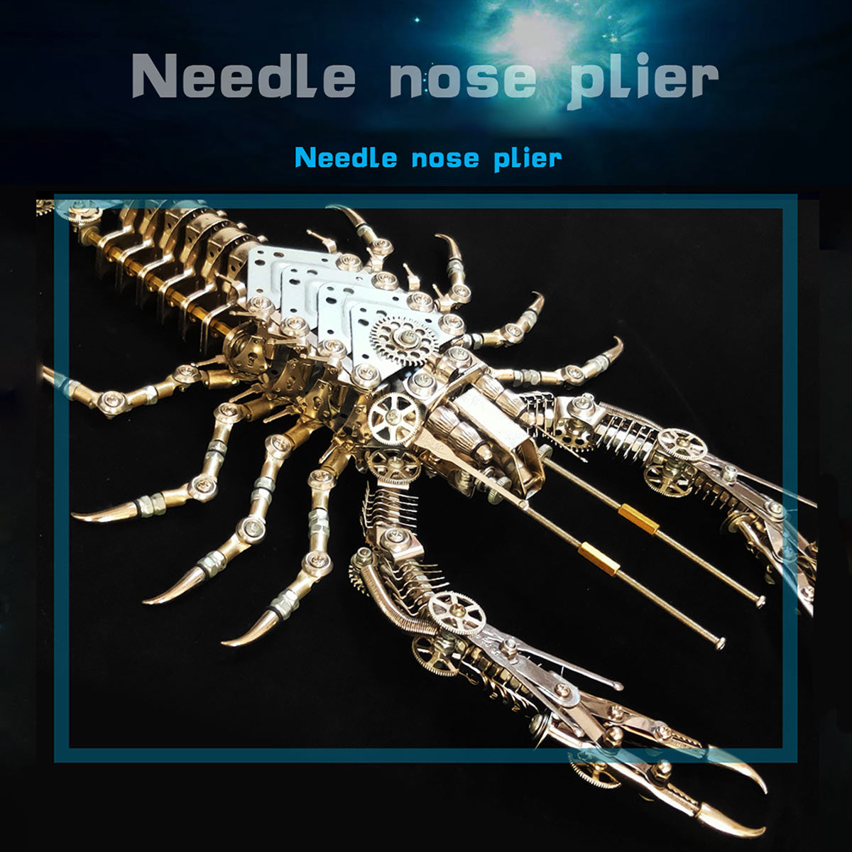 needle nose plier 3d metal mechanical lobster model kit